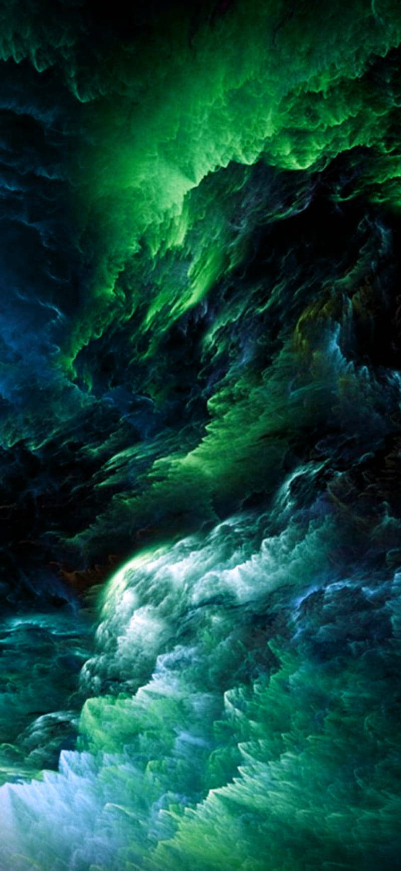 Mga Pormasyon ng Bato at Kristal na Berde para sa iPhone Wallpaper
