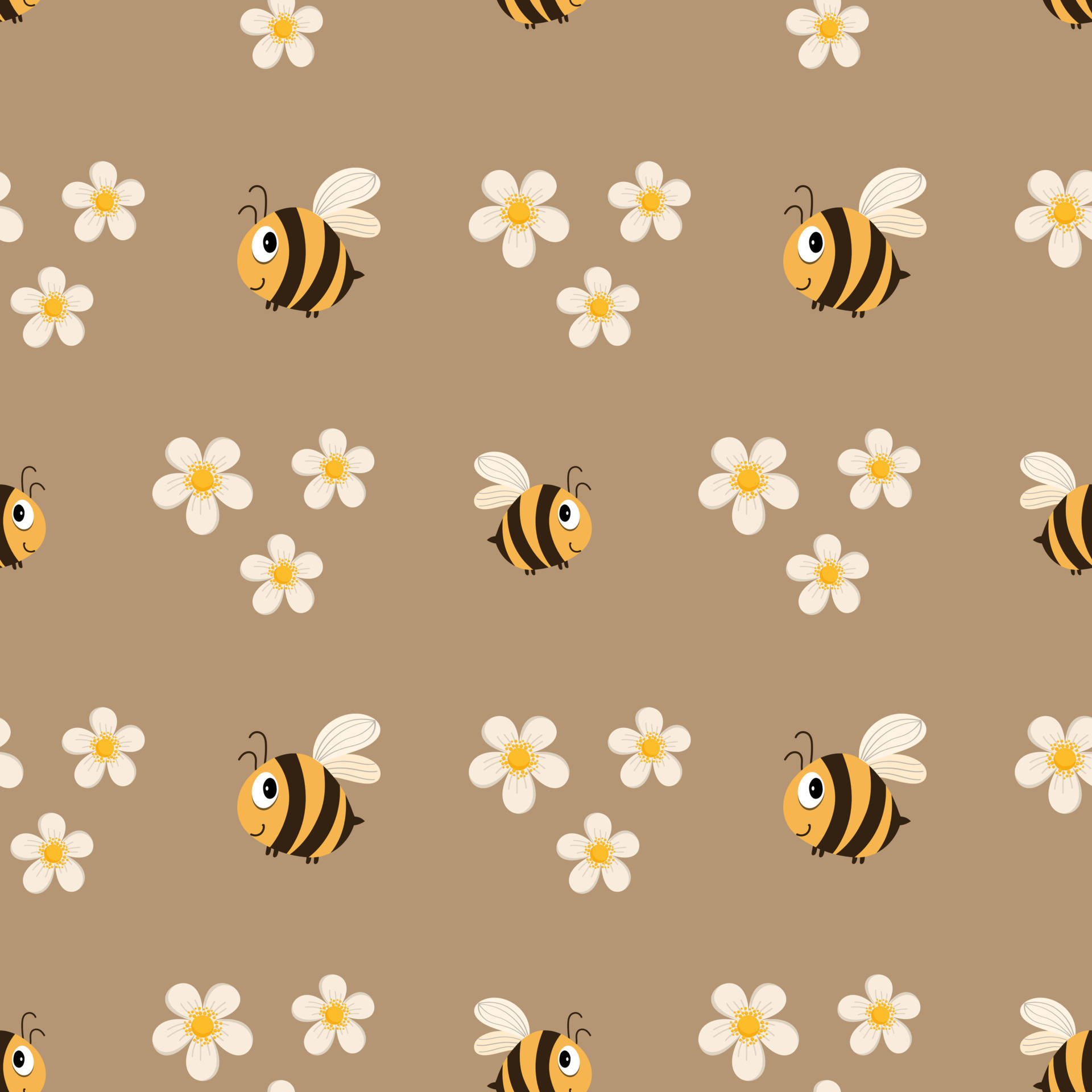 Mga Pukyutang Gumagala sa Beige na Background Wallpaper