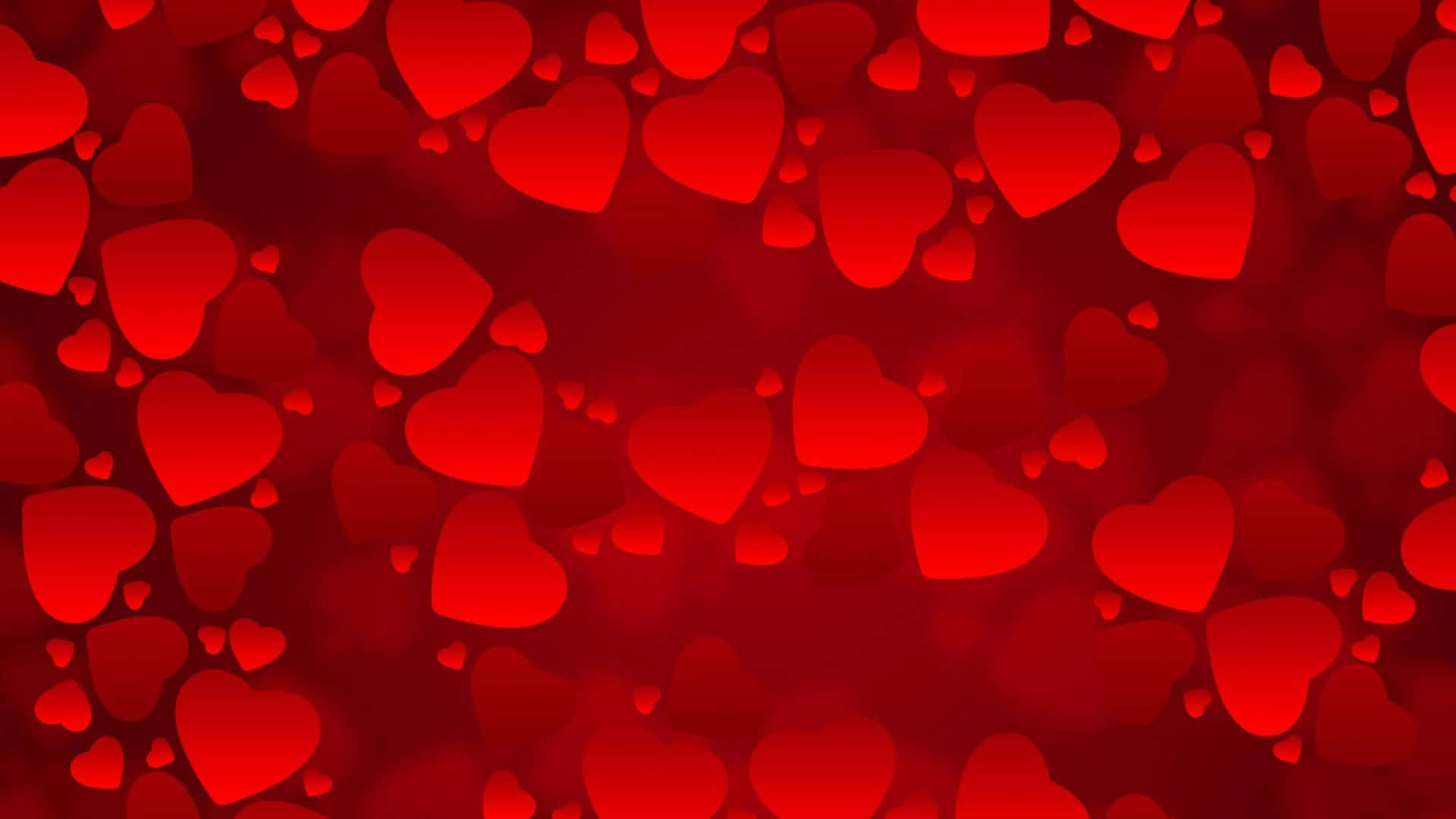 mga pulang puso sa pulang background Wallpaper