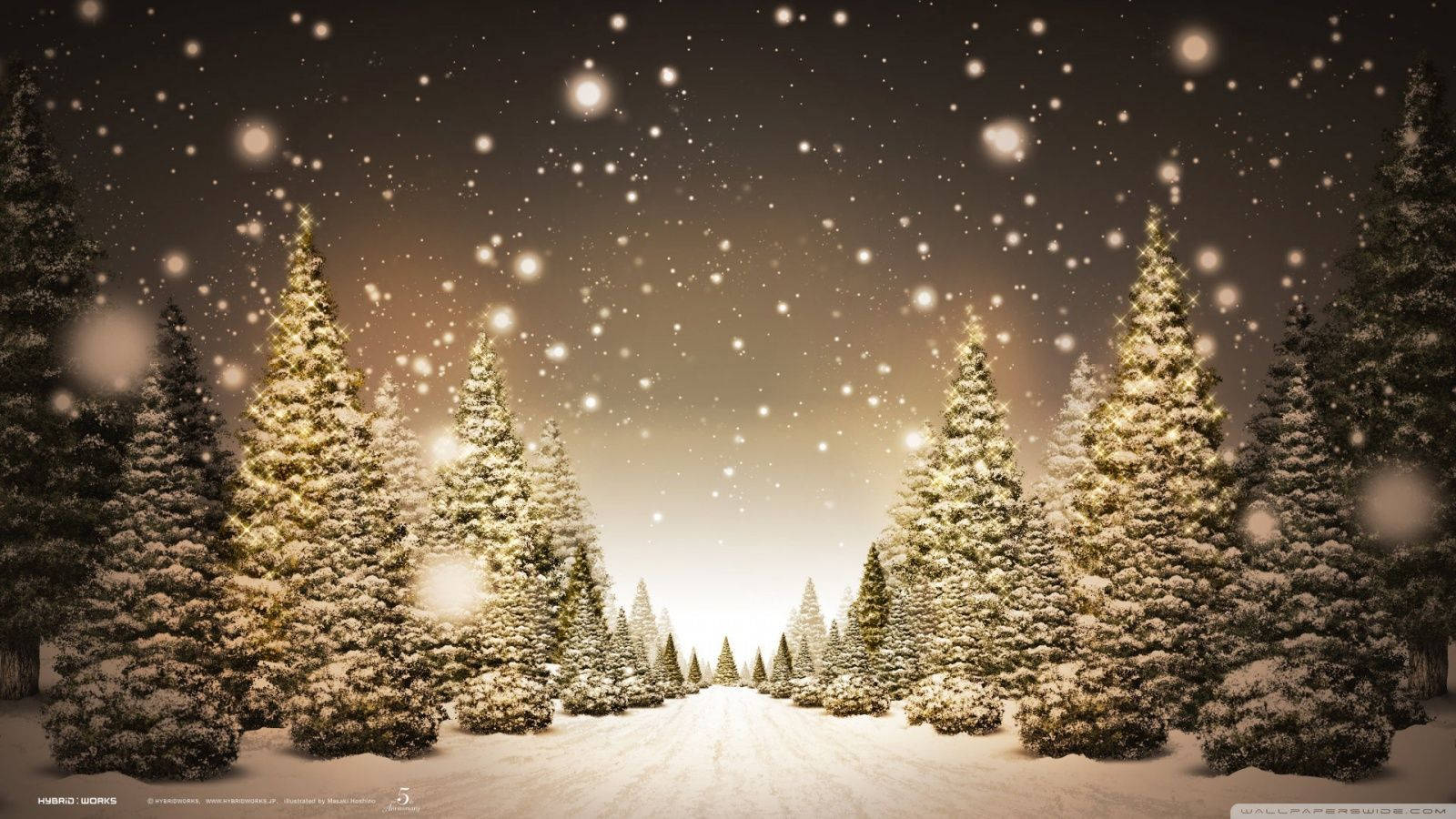 Mga Puno ng Pino sa Pasko Wallpaper