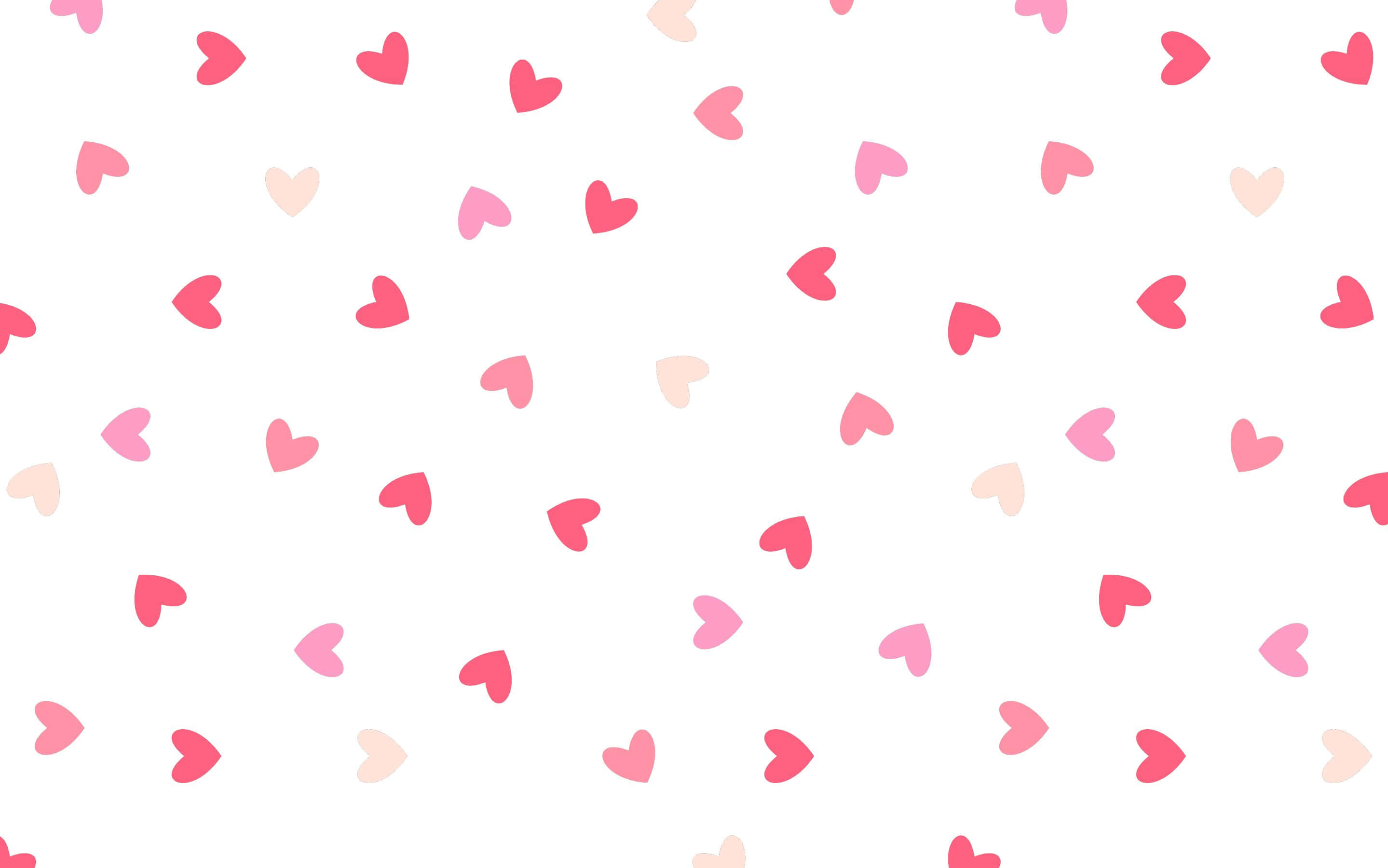 mga pusong kulay pink at pink sa puting background Wallpaper