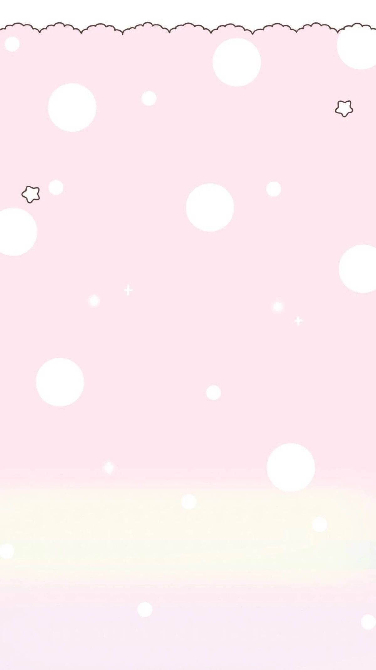 Mga Puting Bilog sa Kawaii Pink na Background Wallpaper