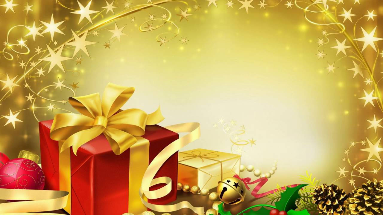 Mga regalo ng saya para sa isang mahiwagang Pasko! Wallpaper