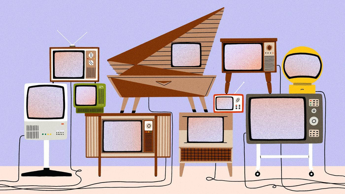 Mga Retro Vintage Telebisyon na Aesthetic Wallpaper