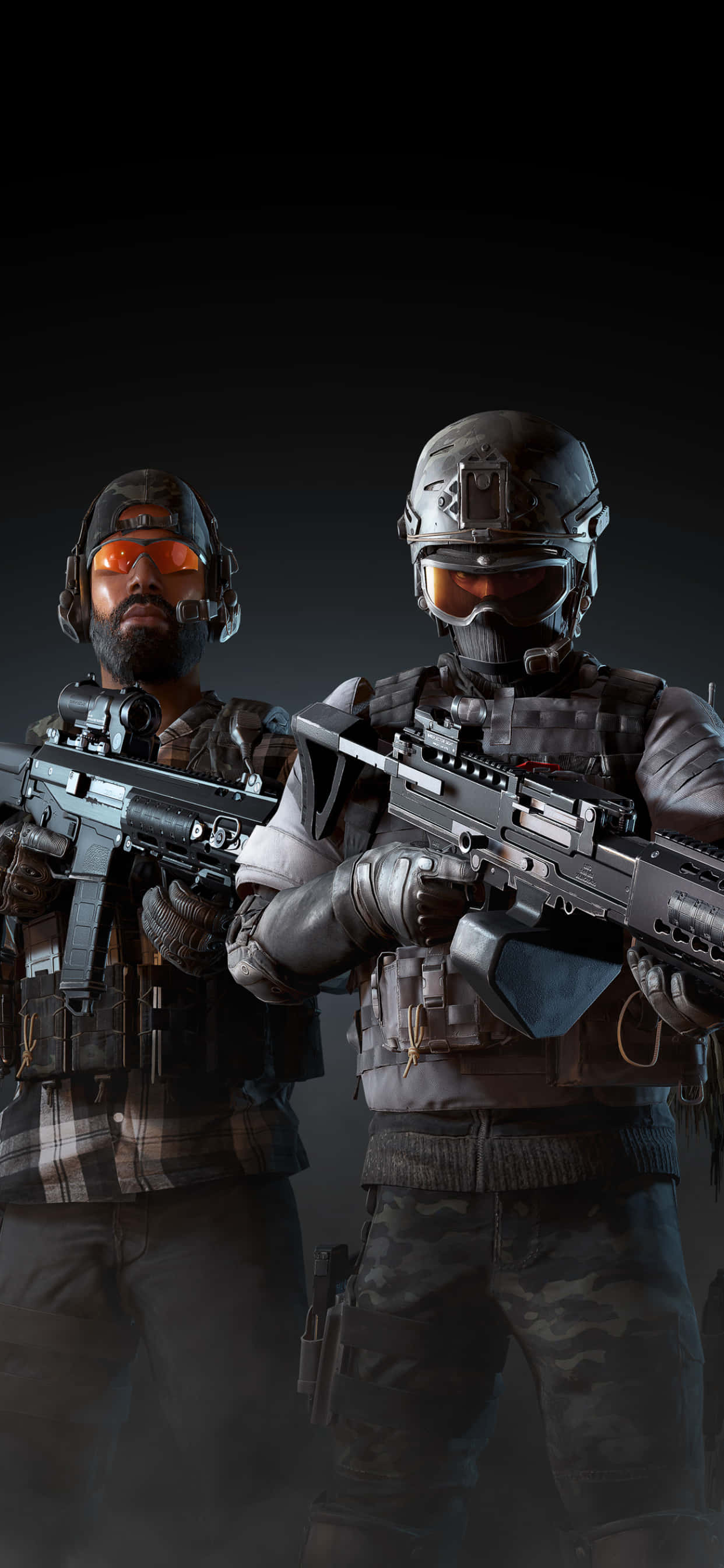 Mga Sundalong Sundalo na Ganap na Nilagyan ng iPhone X Ghost Recon Wildlands Background Wallpaper