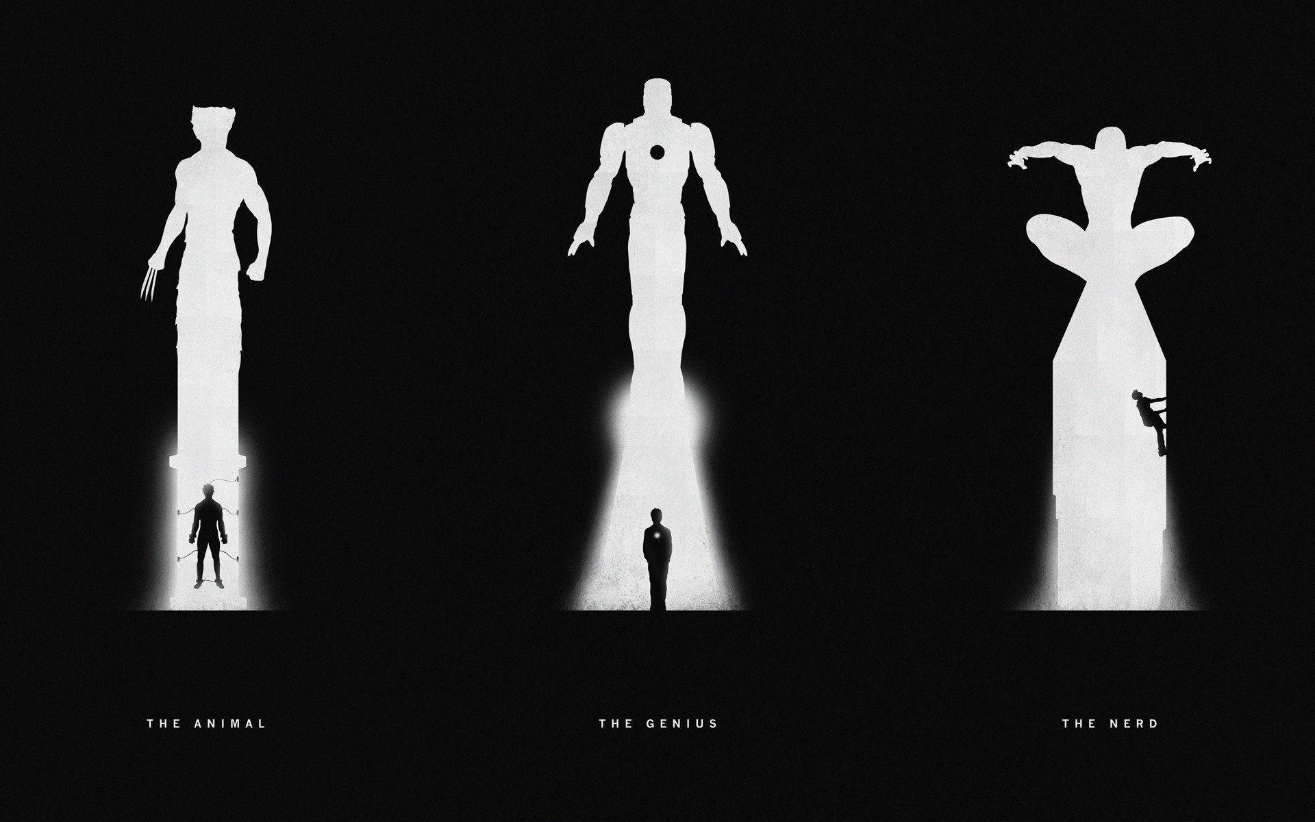 Mga Superhero na Inspirasyon ng mga Anino at Repleksyon Wallpaper