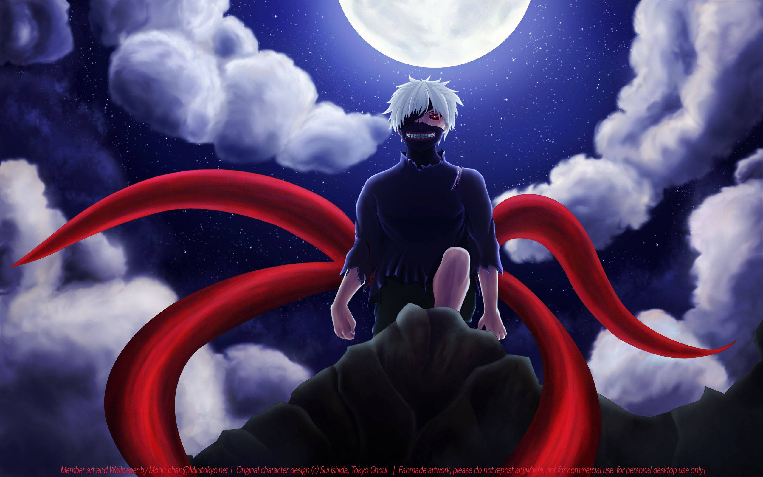 Mga Tauhan ng Tokyo Ghoul Ken Apat na Buntot Wallpaper