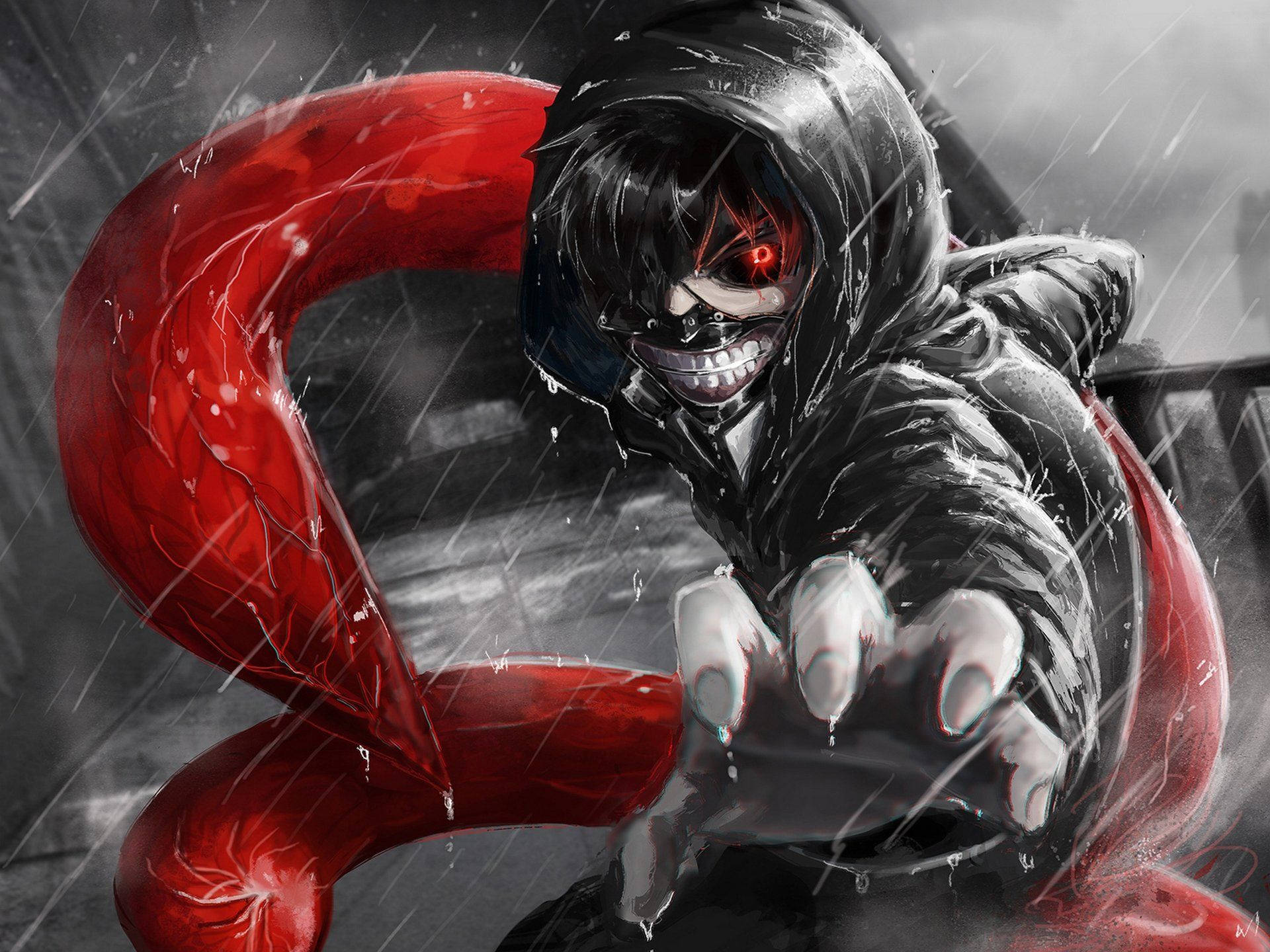 Mga Tauhan ng Tokyo Ghoul Pulang Galamay ni Ken Wallpaper