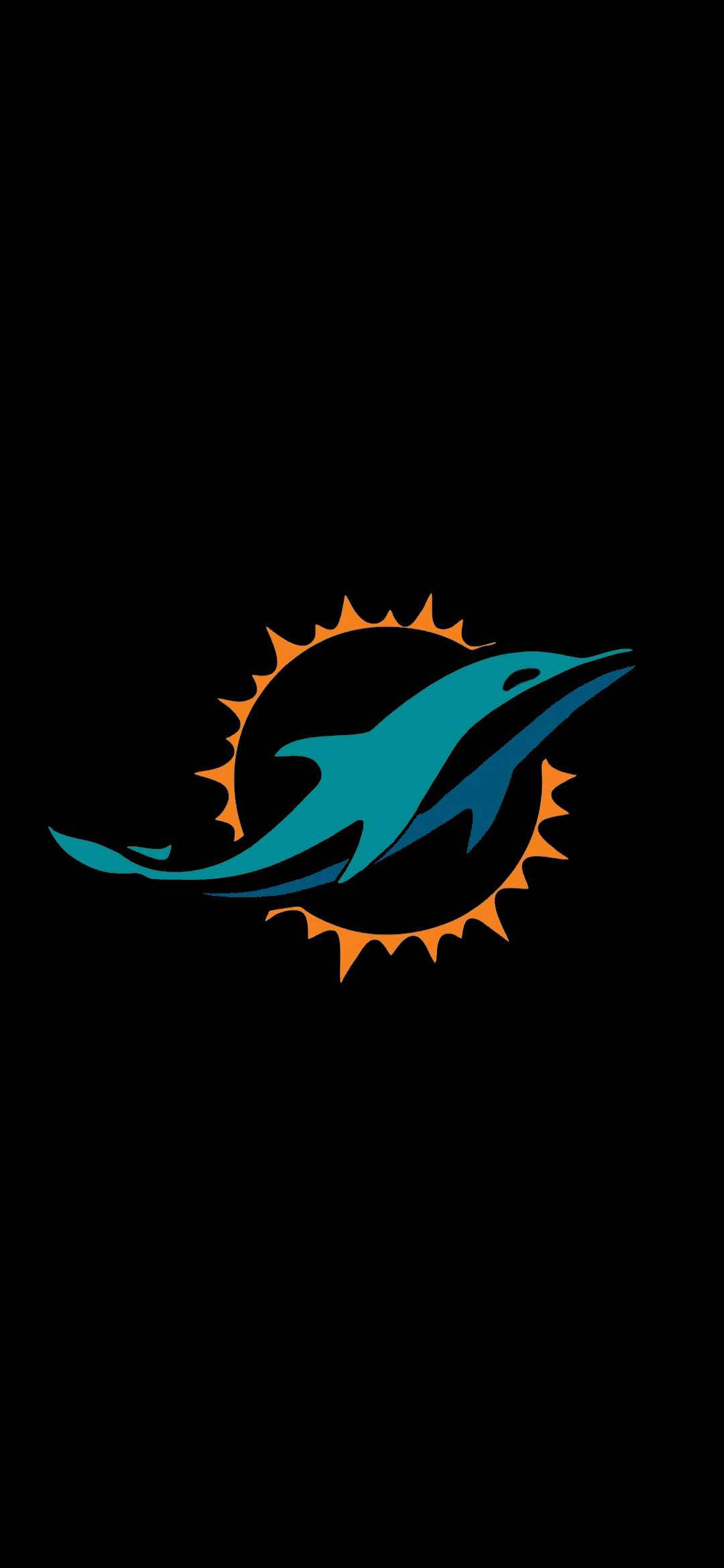 miami dolphins logo sa isang itim na background Wallpaper