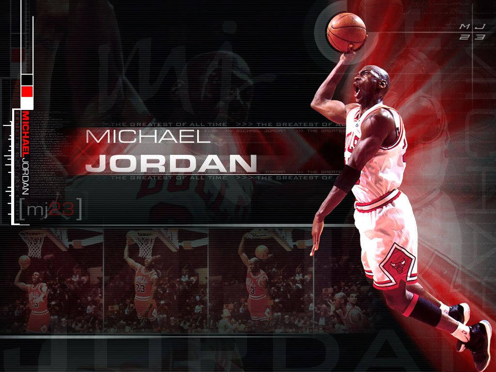 Michael Jordan HD na may Pangalan at Titulo Wallpaper