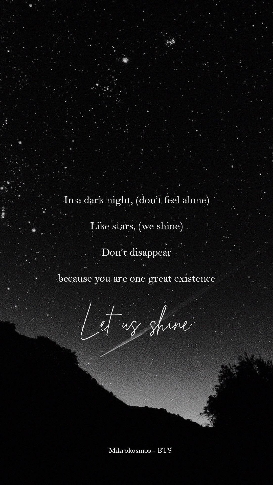 Mikrokosmos BTS Itim na Aesthetic Wallpaper