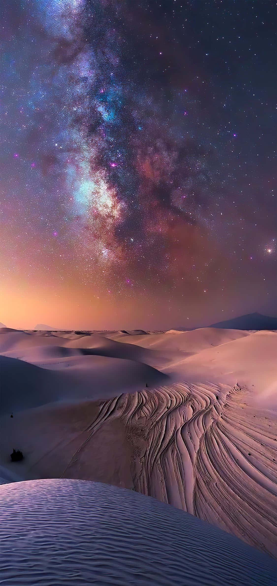 Milky Way Sa Itaas Ng Disyerto iPhone Wallpaper