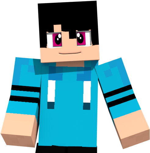Minecraft Character na Asul na Damit Wallpaper