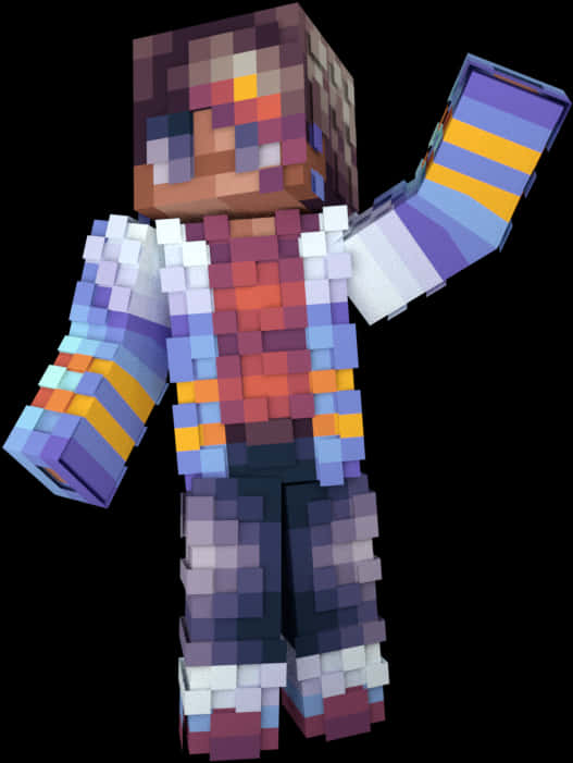 Minecraft Character na may Makukulay na Armor Wallpaper