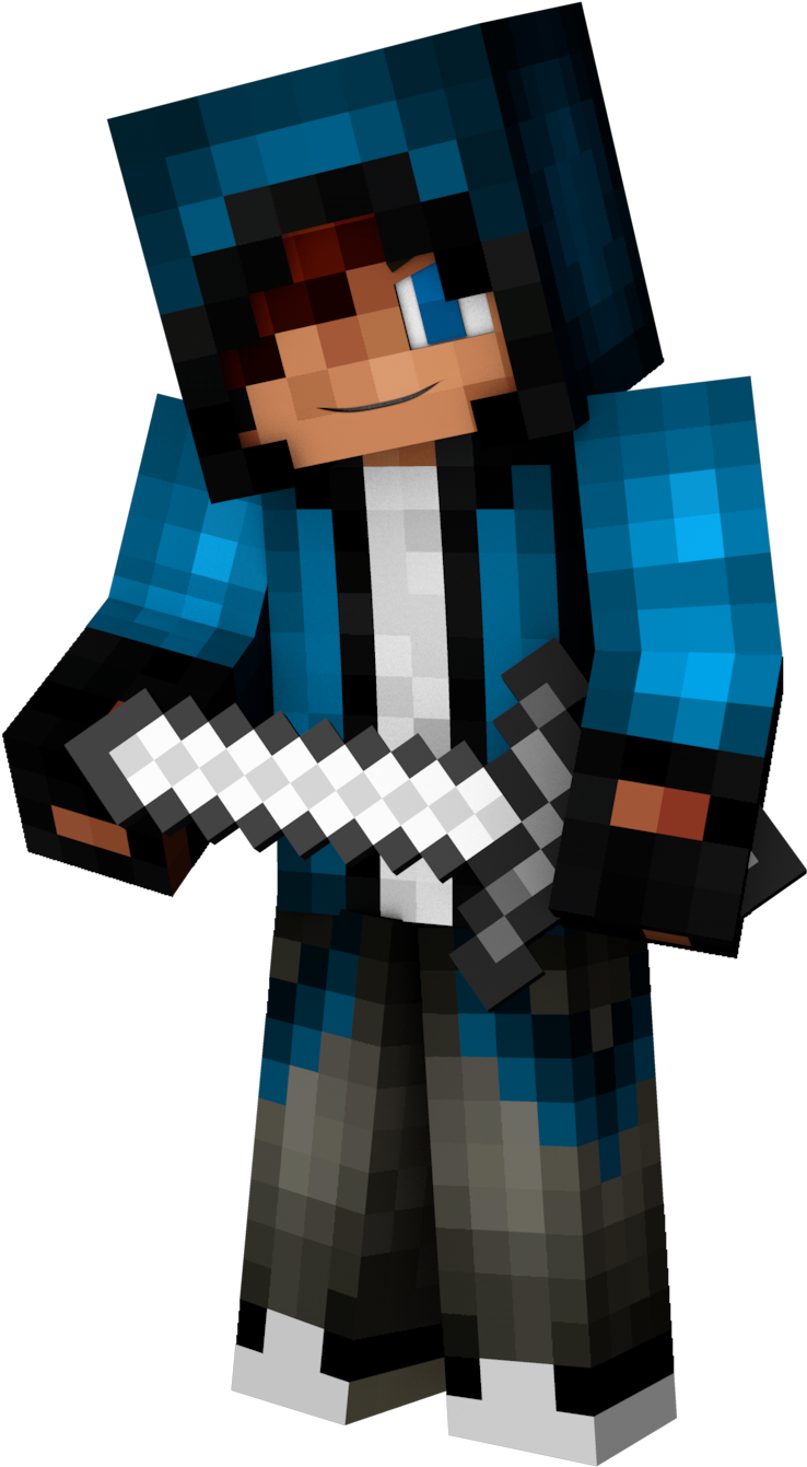 Minecraft Character na May Tabak Wallpaper