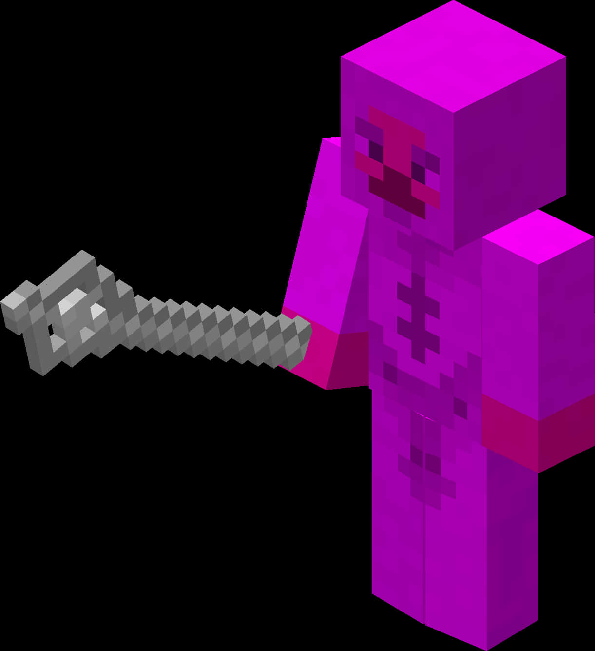 Minecraft: Lilang Karakter na May Piko Wallpaper