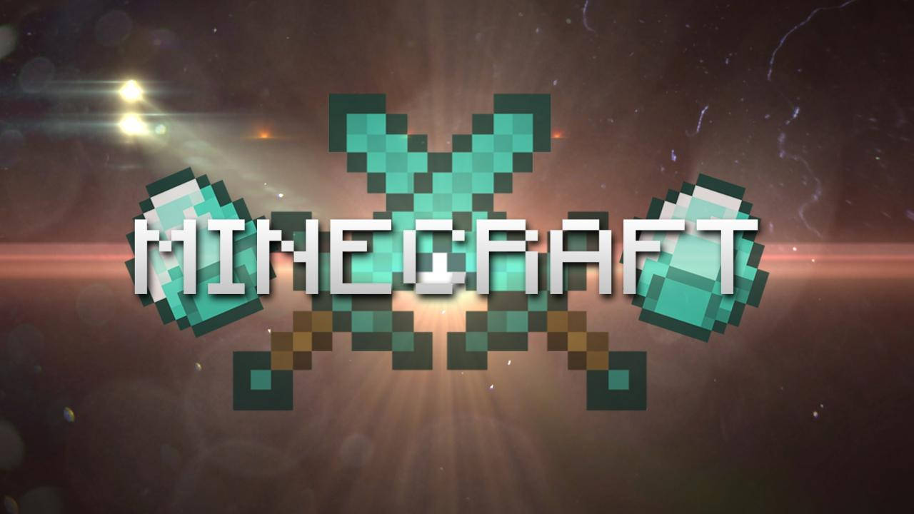 Minecraft na mga Espada at Diyamante Wallpaper