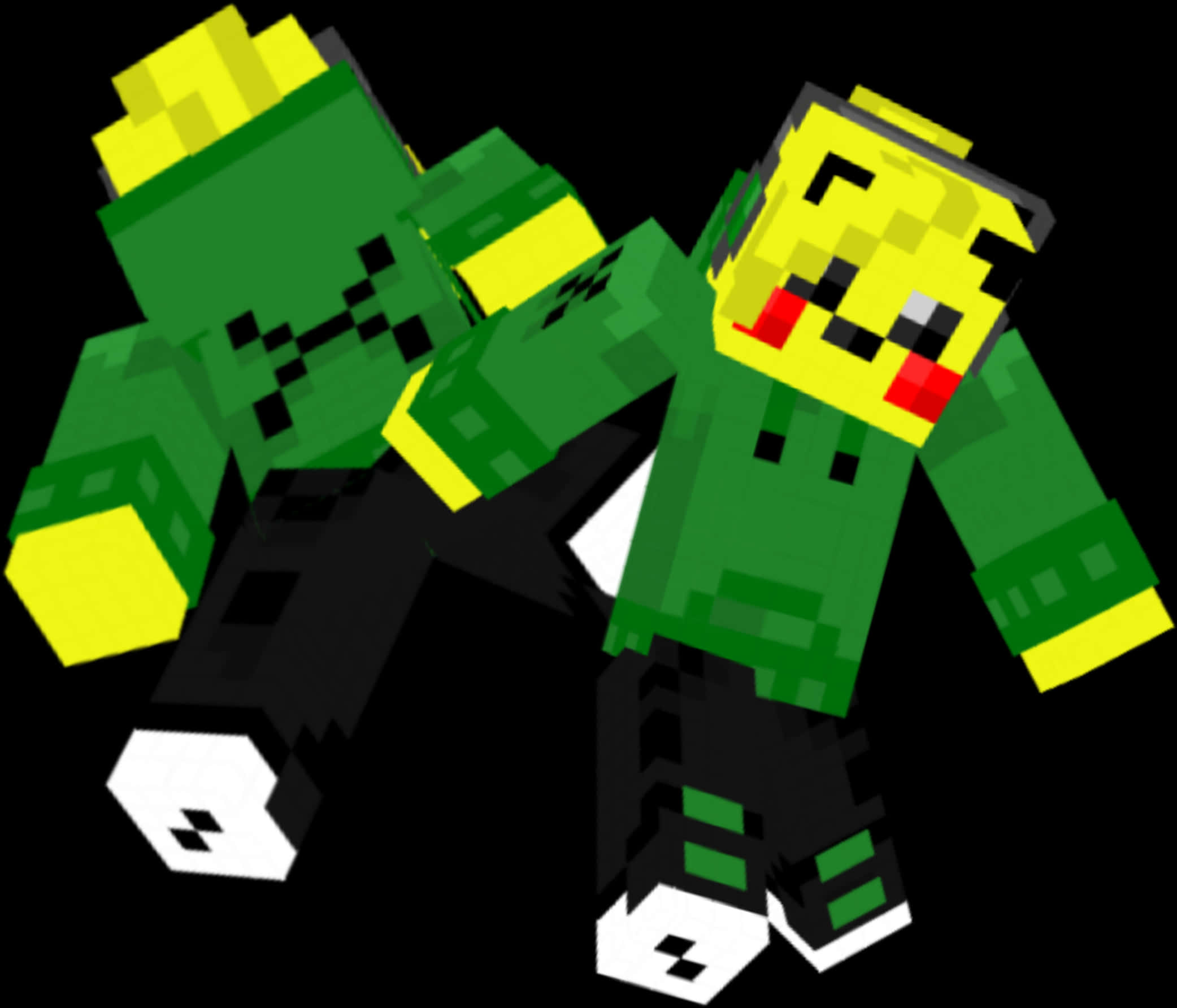 Minecraft Skin Green Pixel Characters Wallpaper