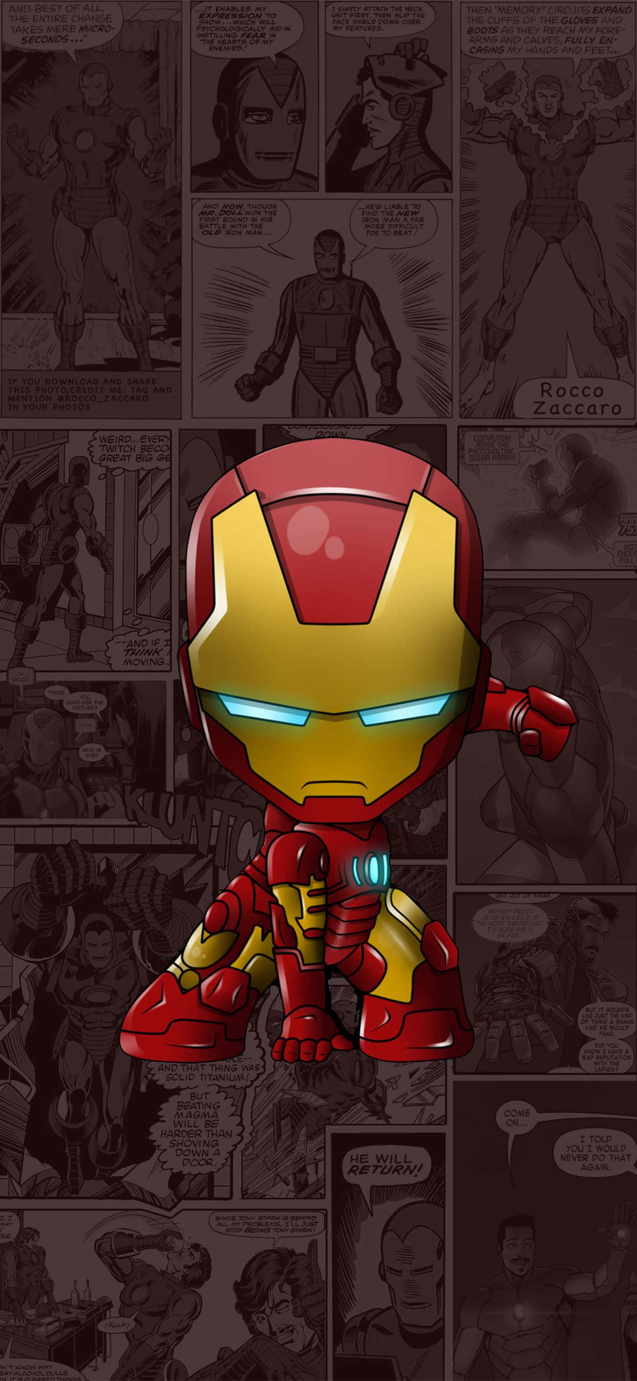 Mini Iron Man Para sa iPhone X Wallpaper