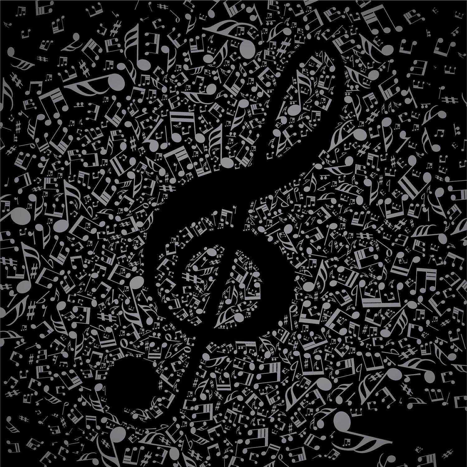 Minimalist at Cute na Treble Clef ng Musika na may mga Simbolo Wallpaper
