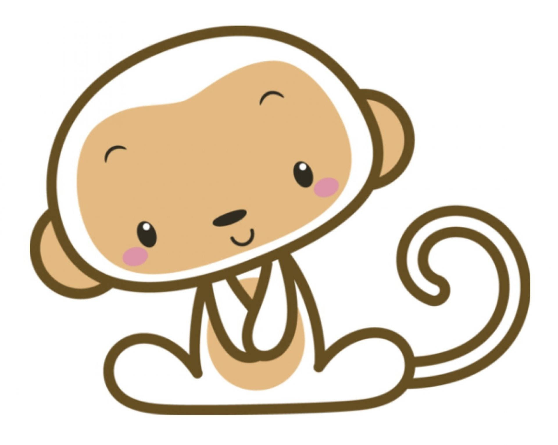 Minimalist na Cute na Sining ng Unggoy Wallpaper