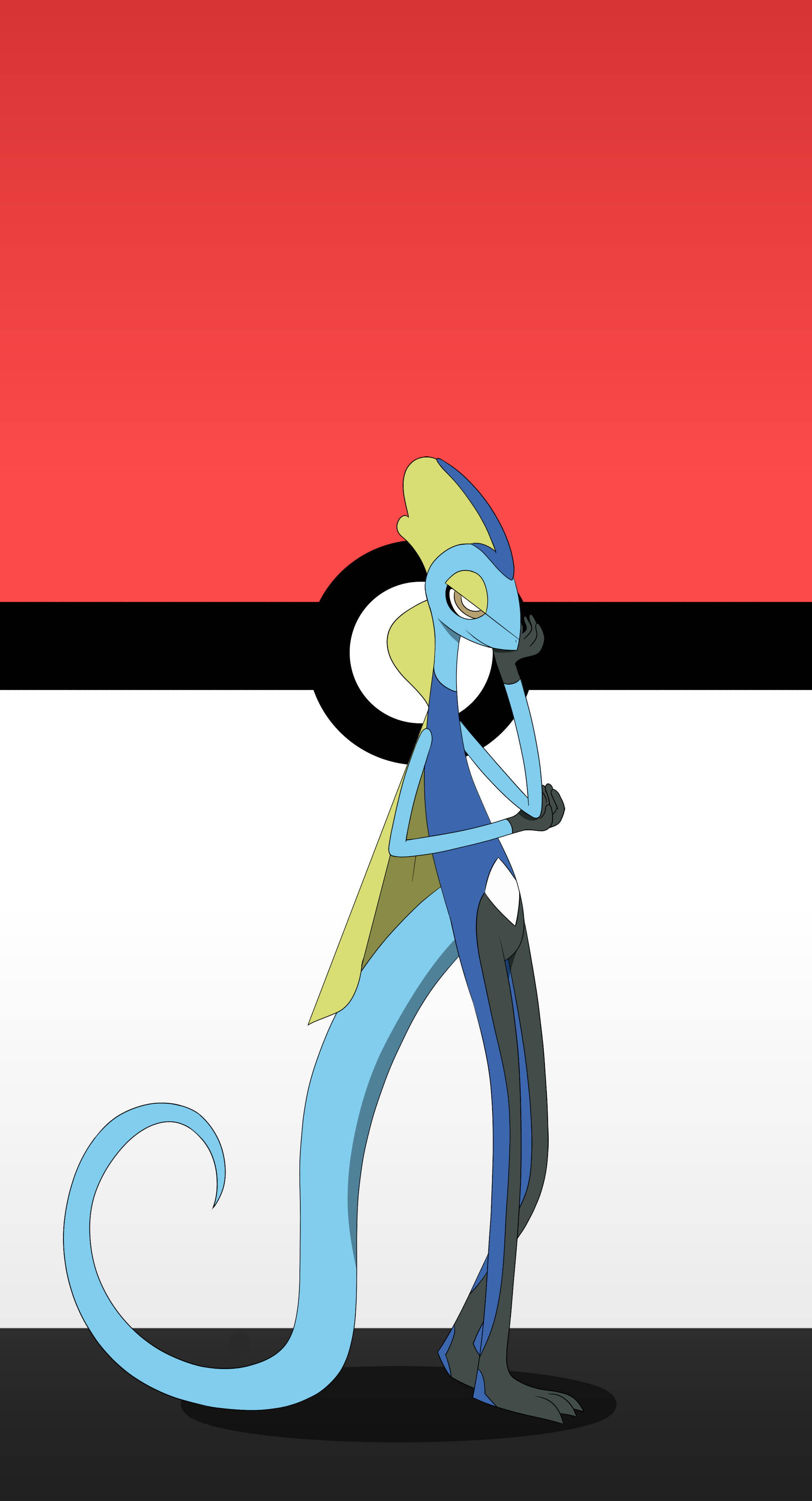 Minimalist na Inteleon Poké Ball Background. Wallpaper