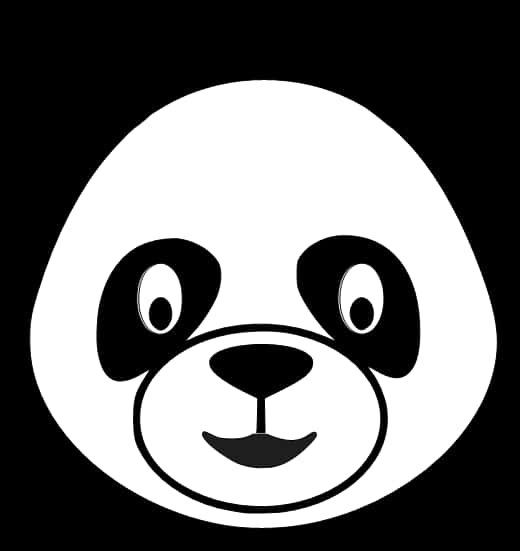 Minimalist na Mukha ng Panda Graphic Wallpaper