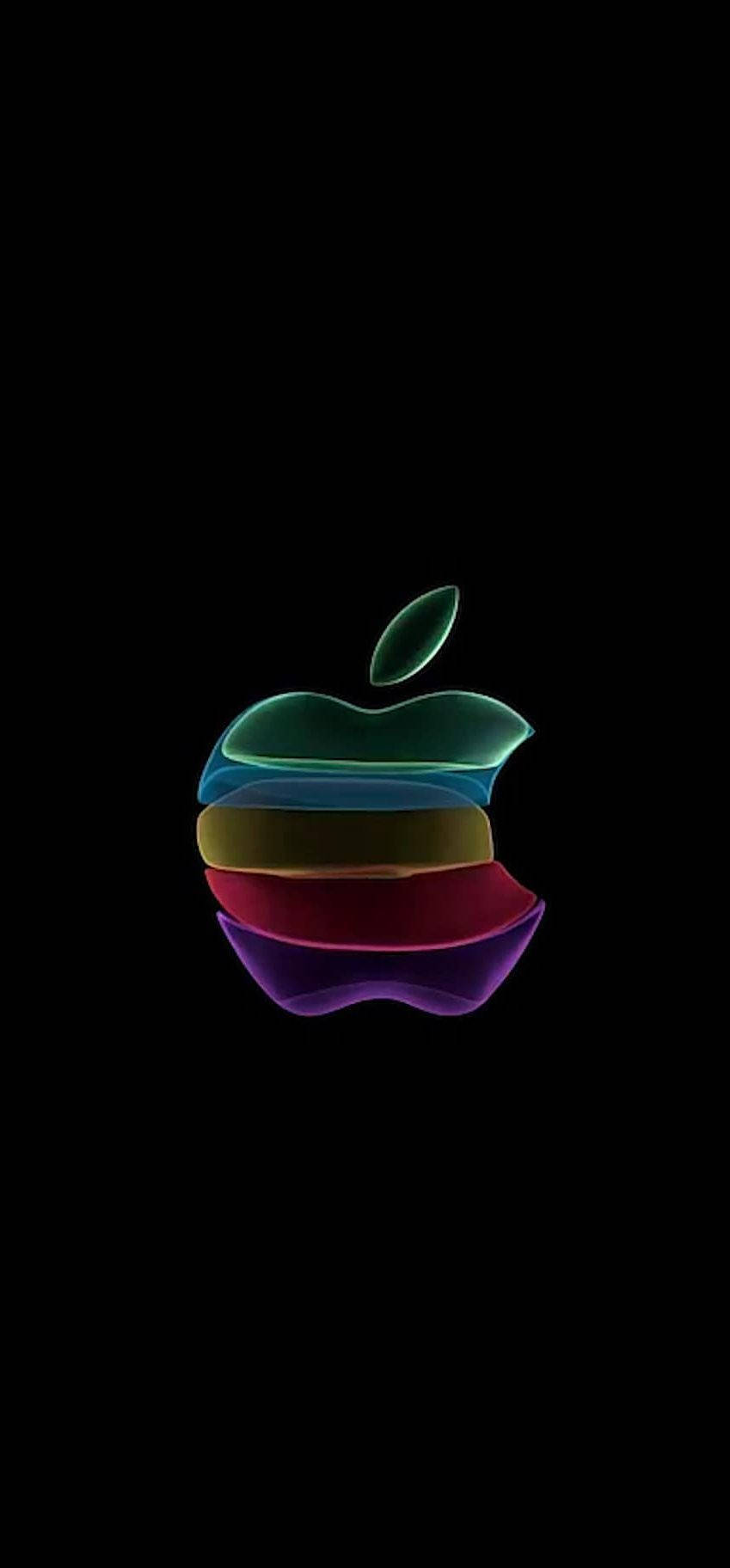 Minimalist Rainbow Apple Logo iOS 11 Wallpaper
