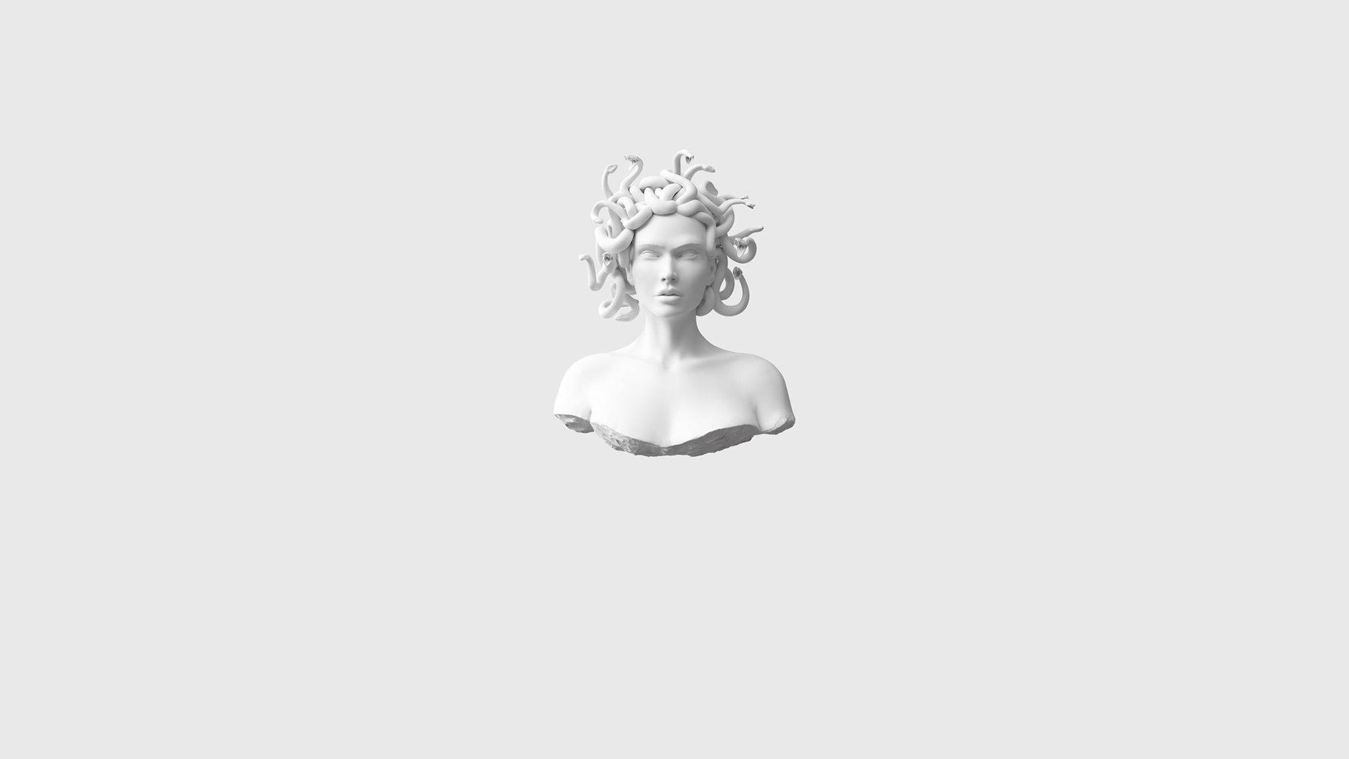 Minimalistang Aesthetic na Bustong Medusa Para sa Computer Wallpaper