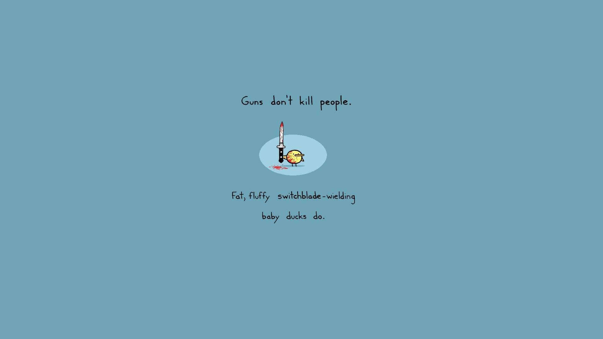 Minimalistang Aesthetic na Sanggol na Pato na May Dugong Kutsilyo Wallpaper