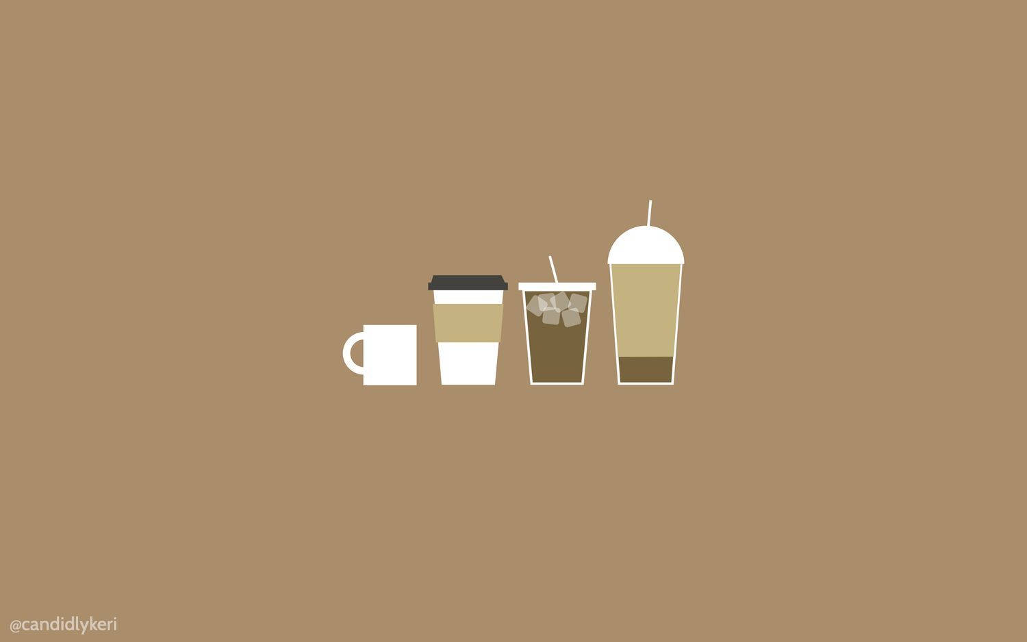 Minimalistang Beige Aesthetic Desktop na may Nakakarelaks na Inumin Wallpaper