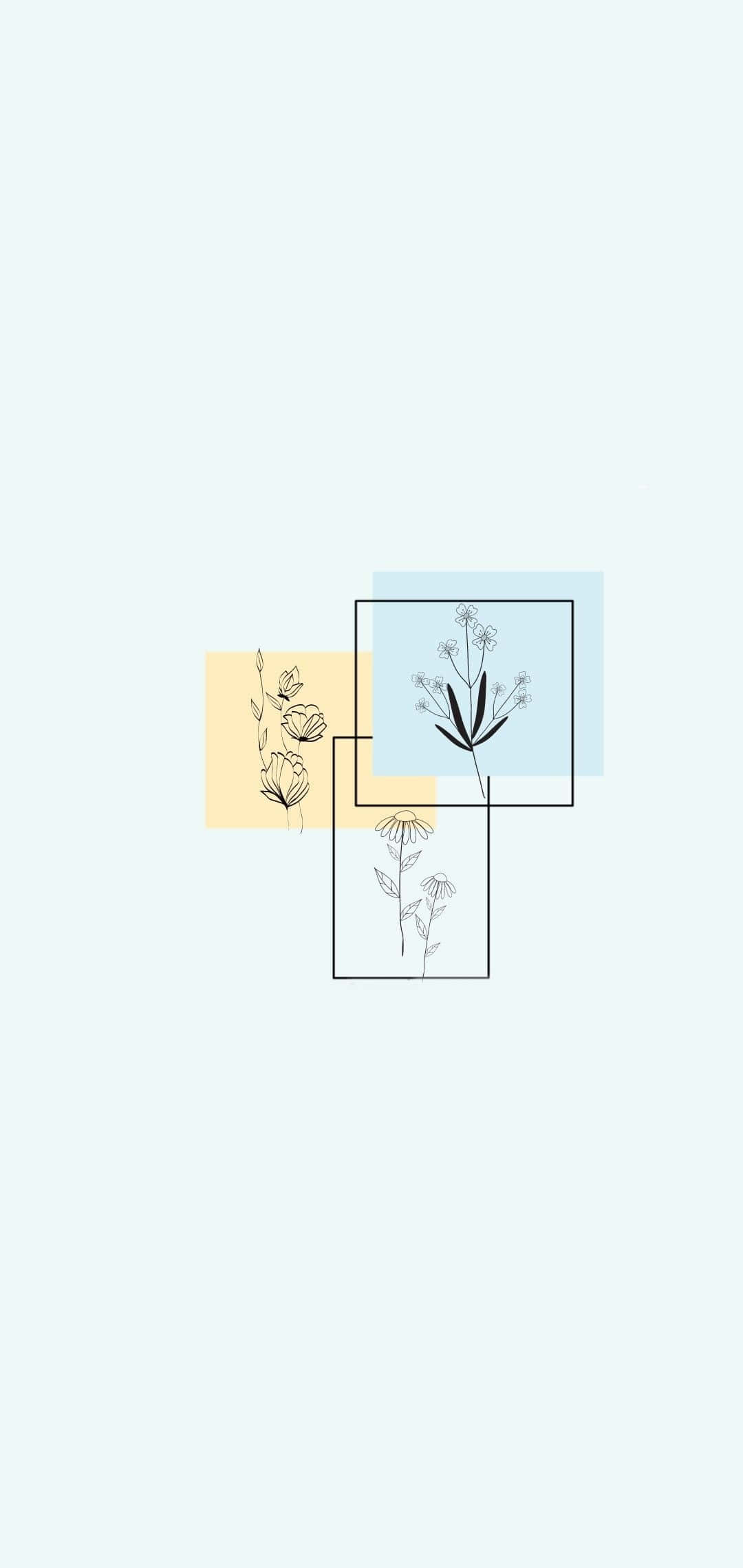 Minimalistang Disenyo ng Bulaklak Wallpaper