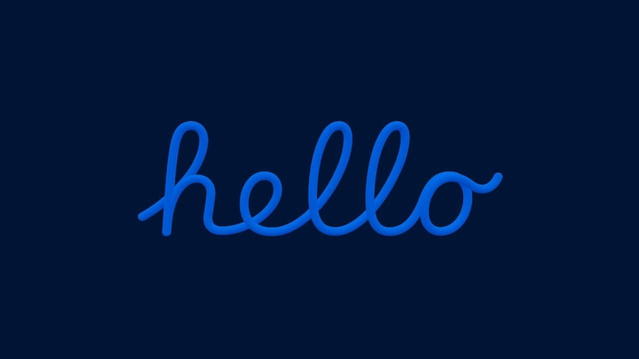 Minimalistang Hello sa Madilim na Asul Wallpaper