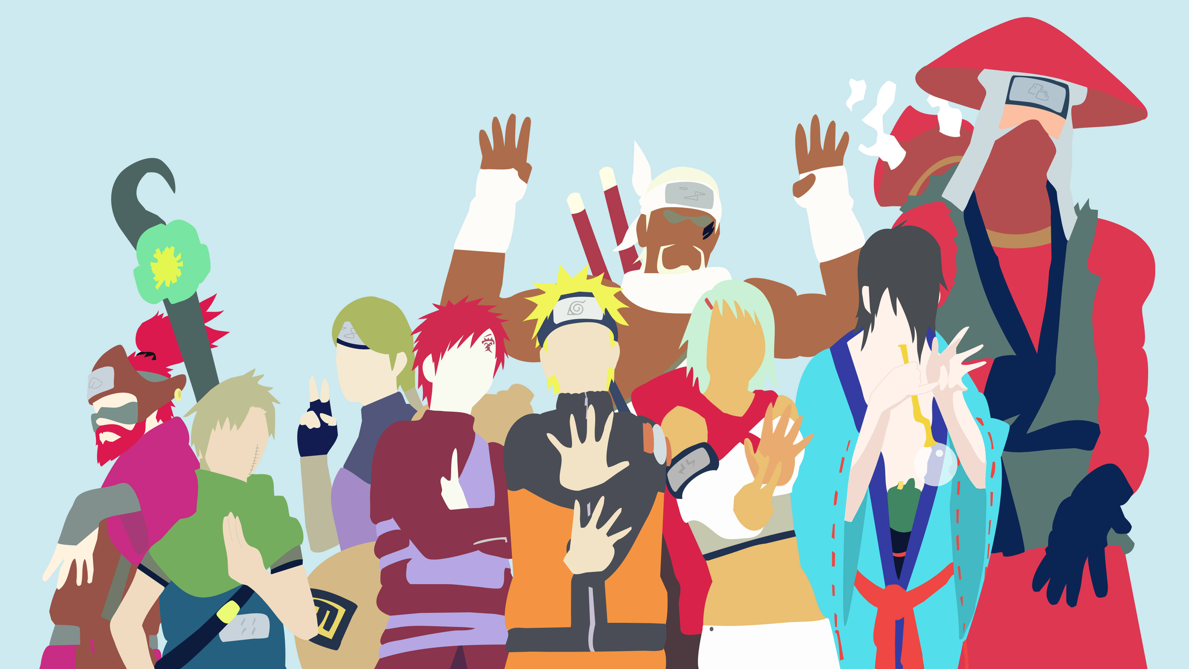 Minimalistang Jinchurikis Naruto 4K Wallpaper