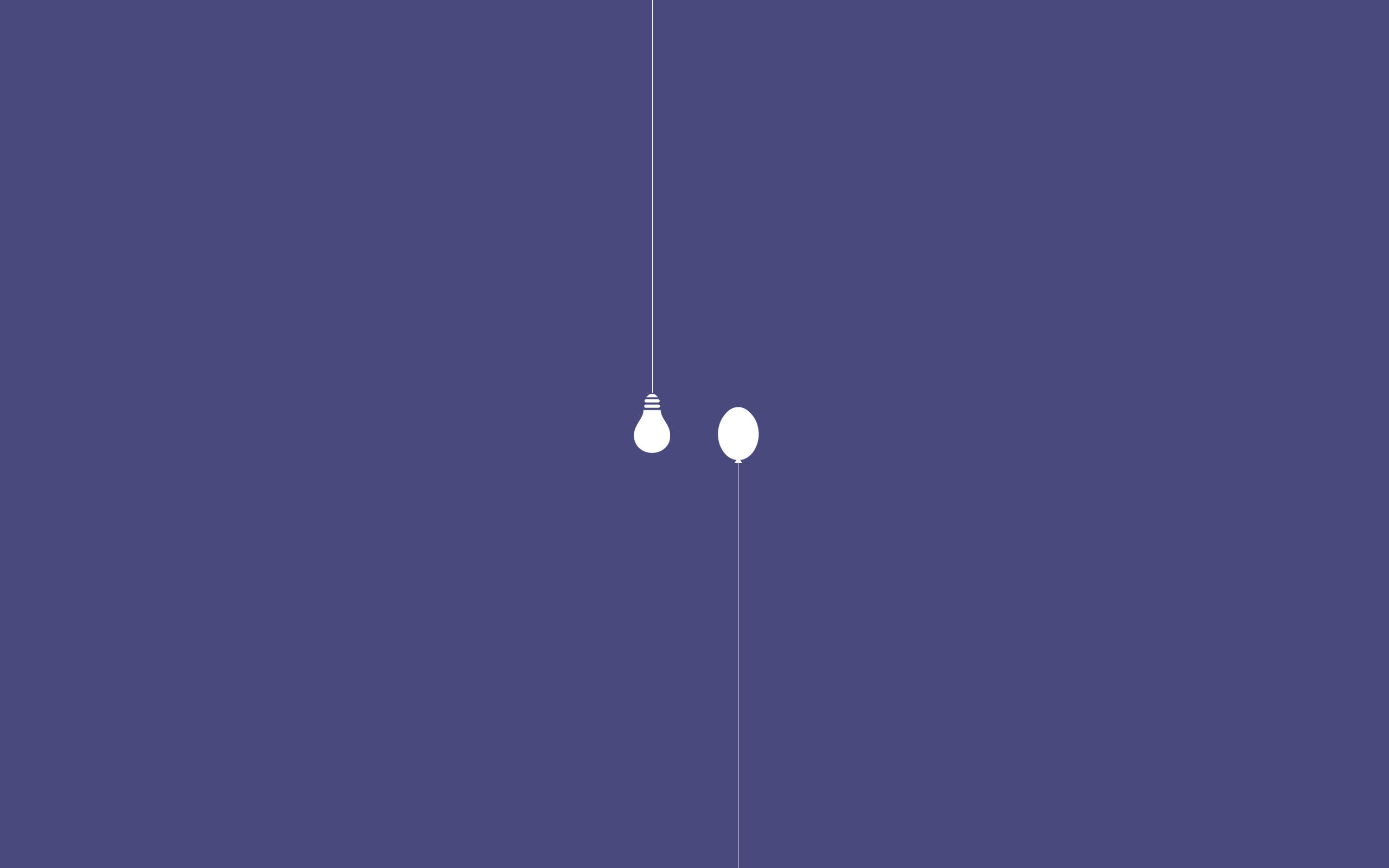 Minimalistang Konsepto: Ang Light Bulb Balloon Wallpaper