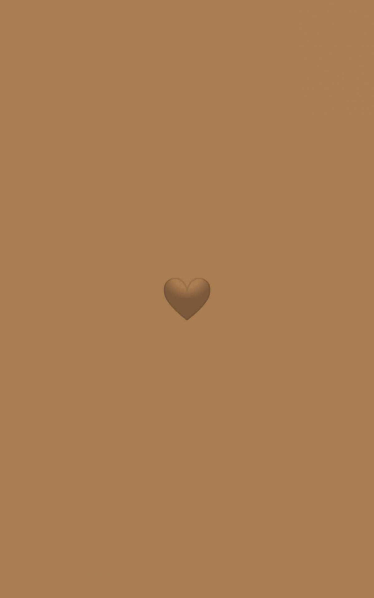 Minimalistang Light Brown Aesthetic na Puso Wallpaper