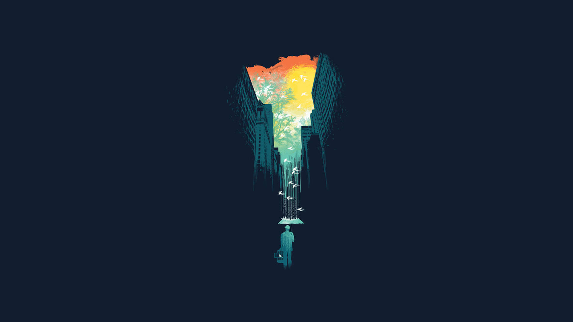 Minimalistang Tao sa Lungsod Wallpaper
