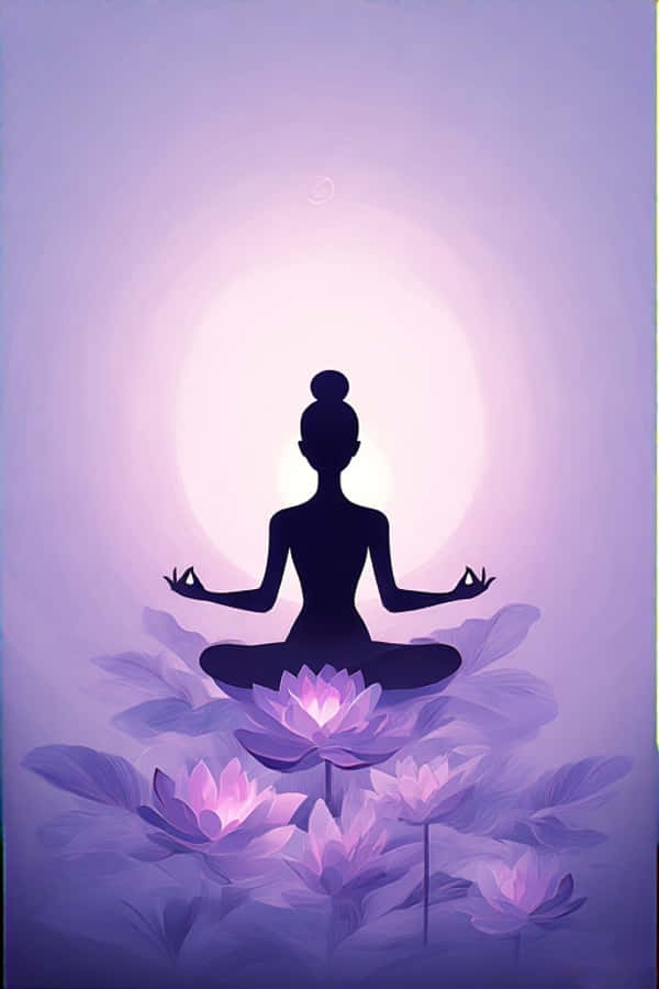 Minimalistang Yoga Lotus Pose na Nagpapakalma na Lavender 4K Wallpaper
