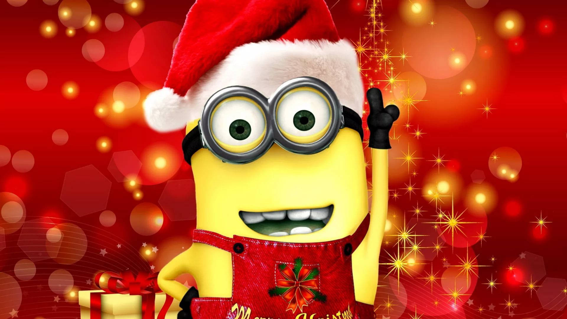 Minion na may Sombrerong Pasko Nakakatawa Wallpaper