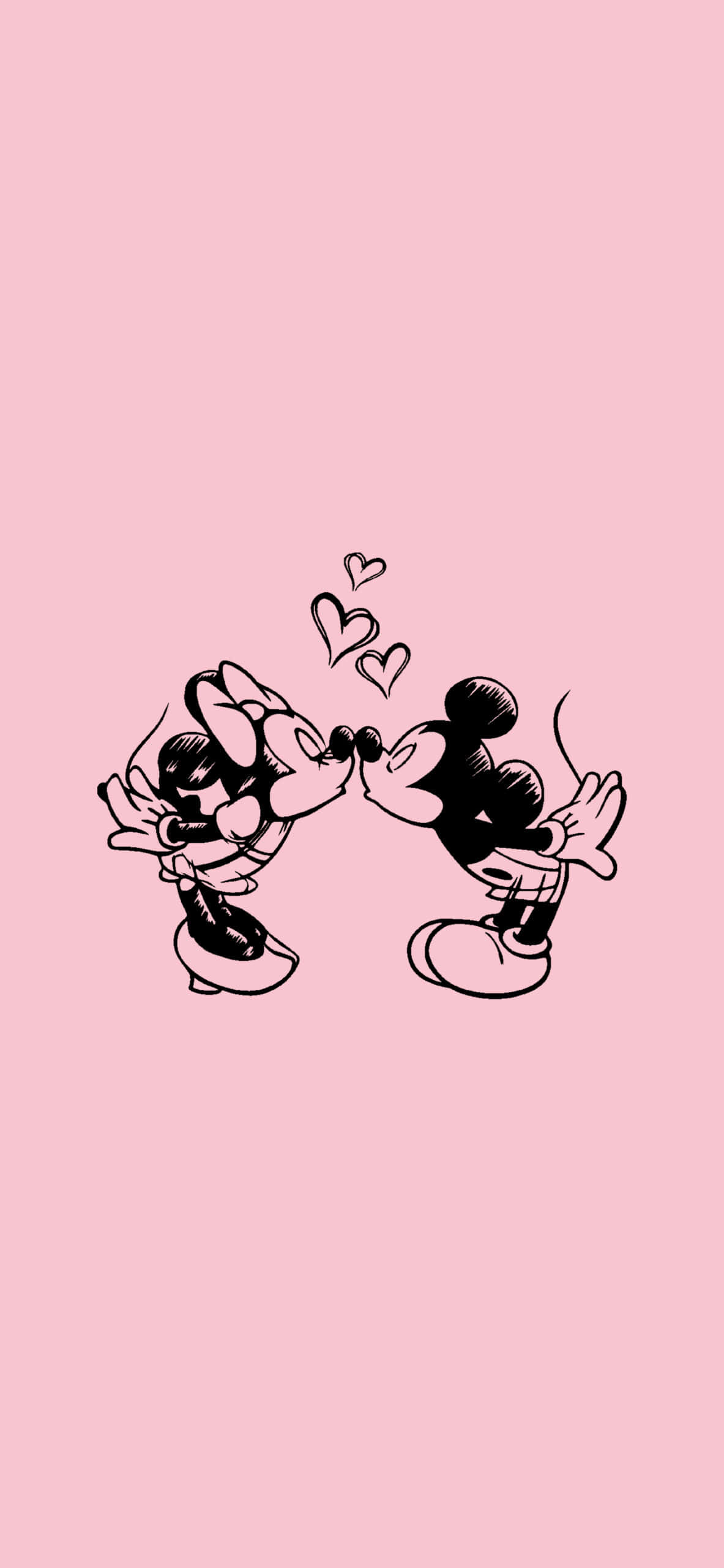 Minnie At Mickey Pink Aesthetic Background Wallpaper