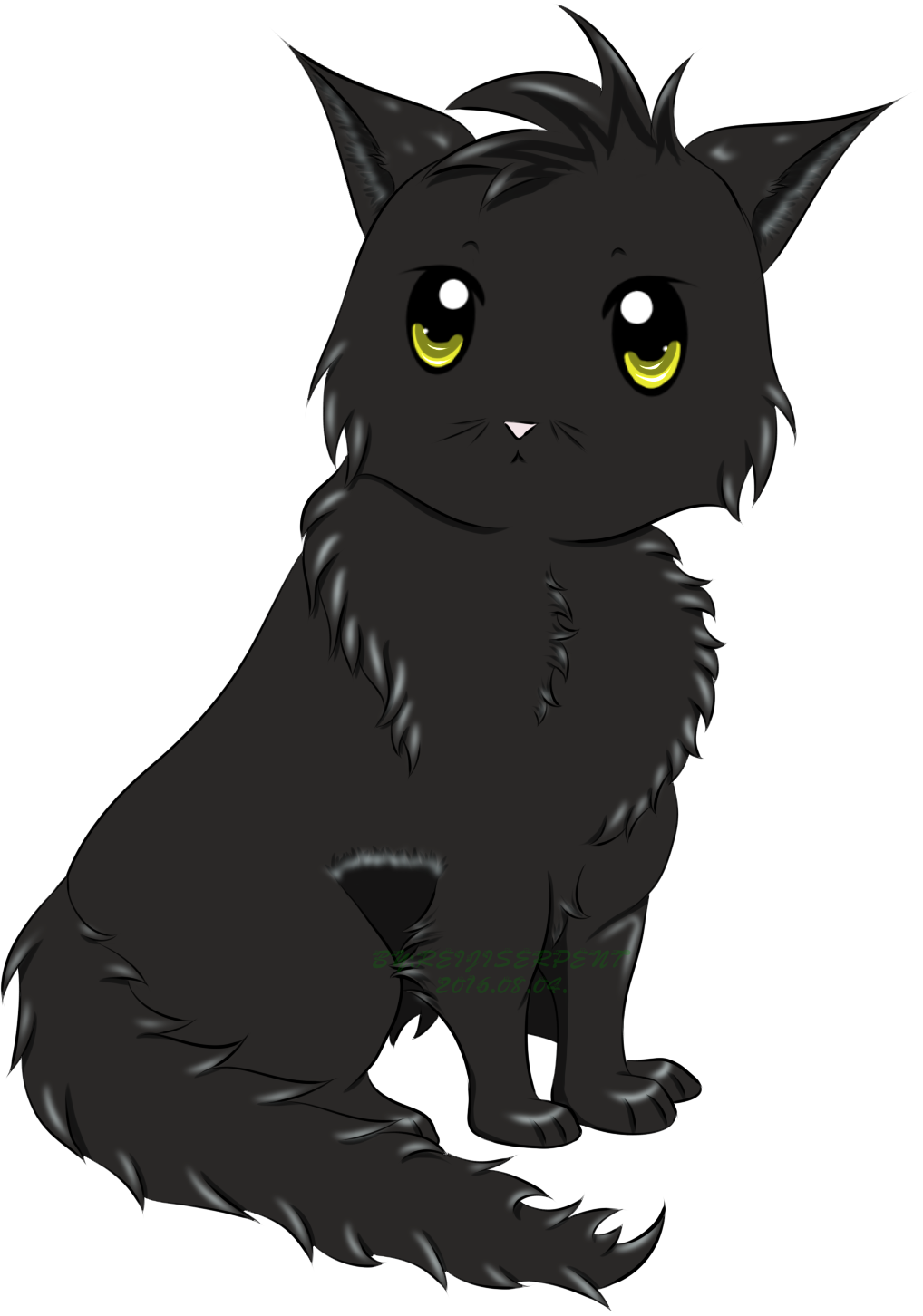 Misteryosong Itim na Pusa na may Dilaw na Mata Wallpaper