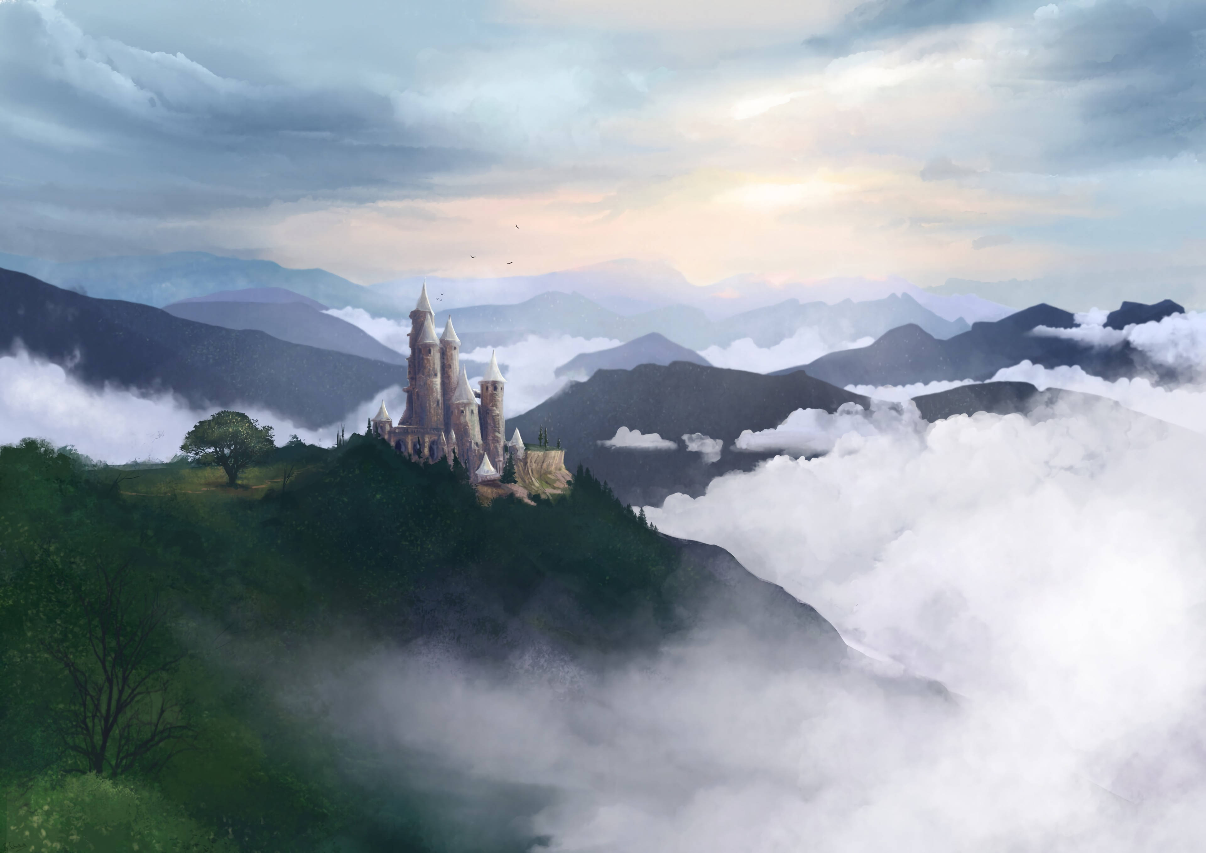 Misteryosong Manor sa Kagubatan Wallpaper