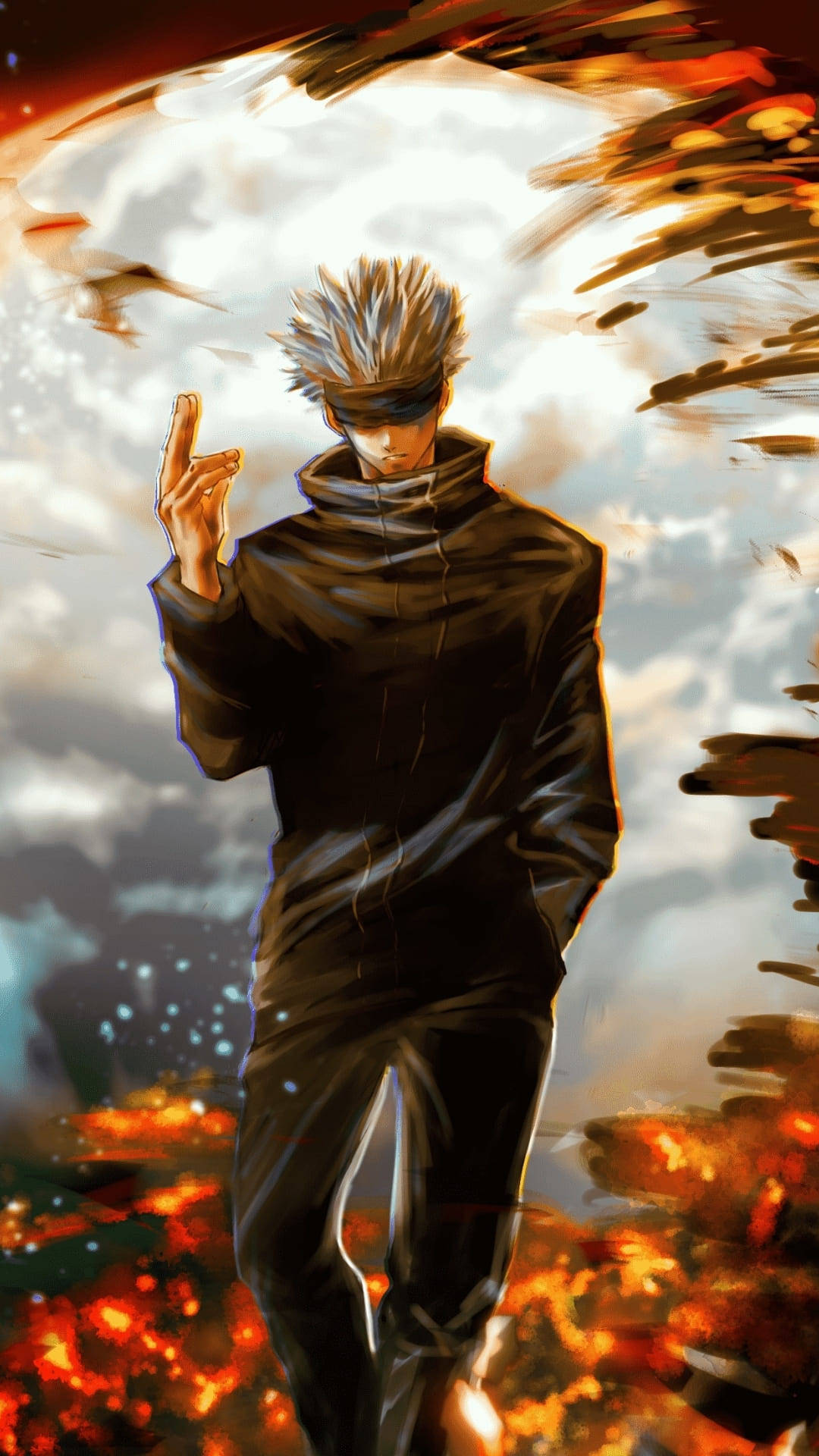 Misteryosong Satoru Gojo Fanart Jujutsu Kaisen Phone Wallpaper