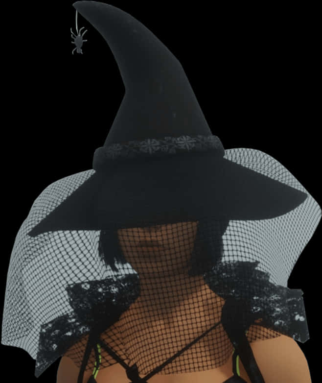 Misteryosong Sombrero ng Bruha na may Hikaw na Gagamba Wallpaper