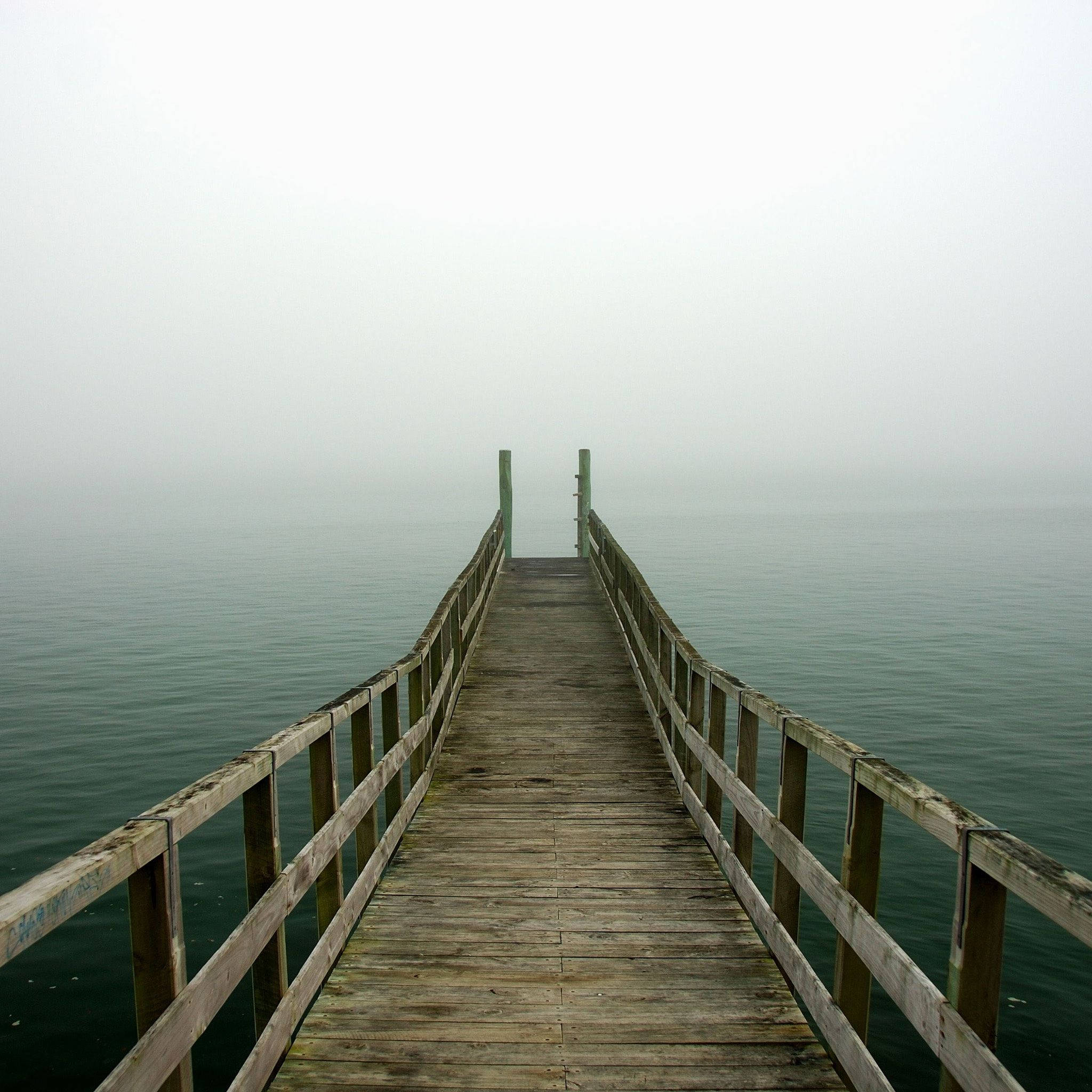 Misty Morning Dock iPad Wallpaper