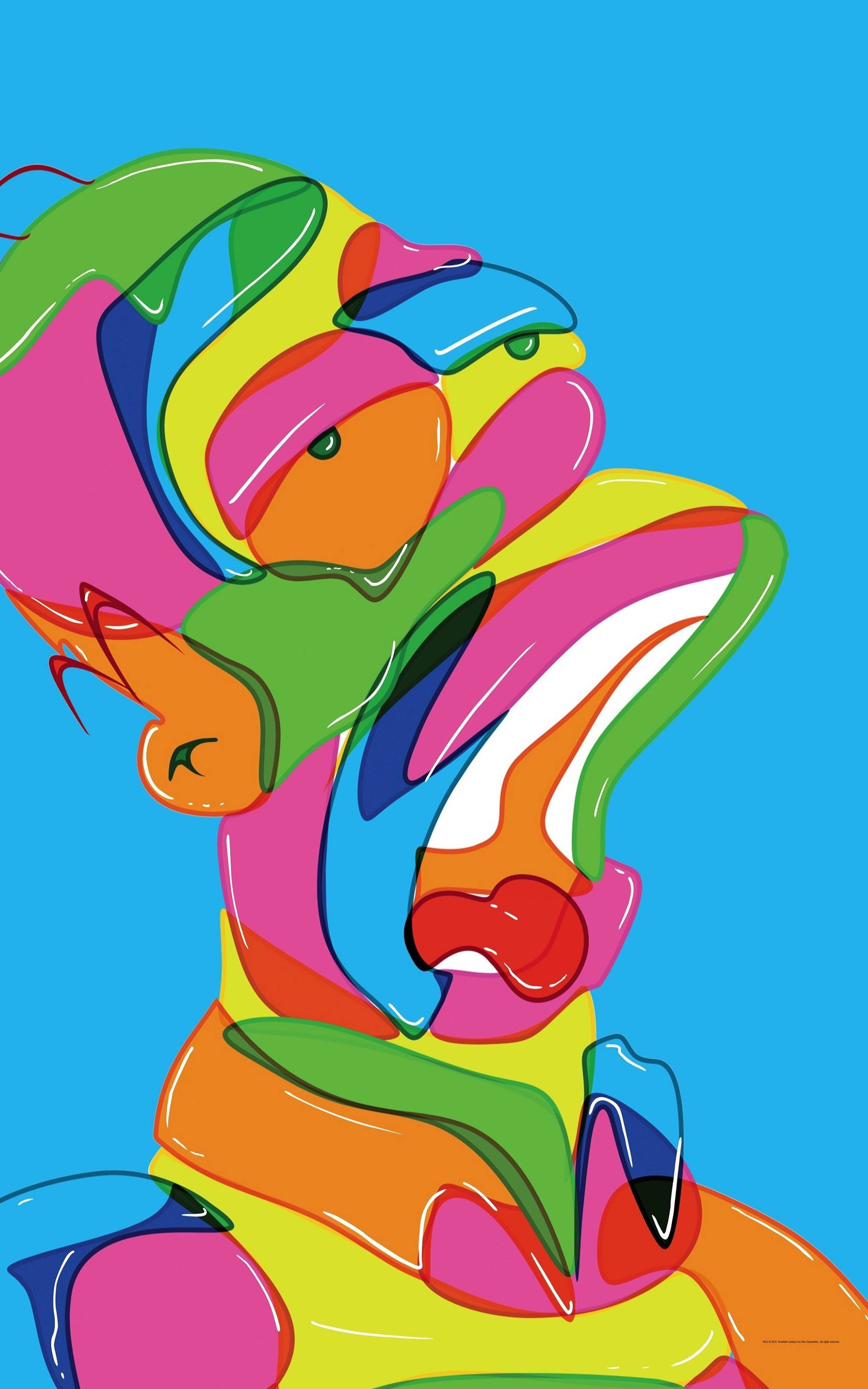 Mobile Simpsons Colorful Art Wallpaper