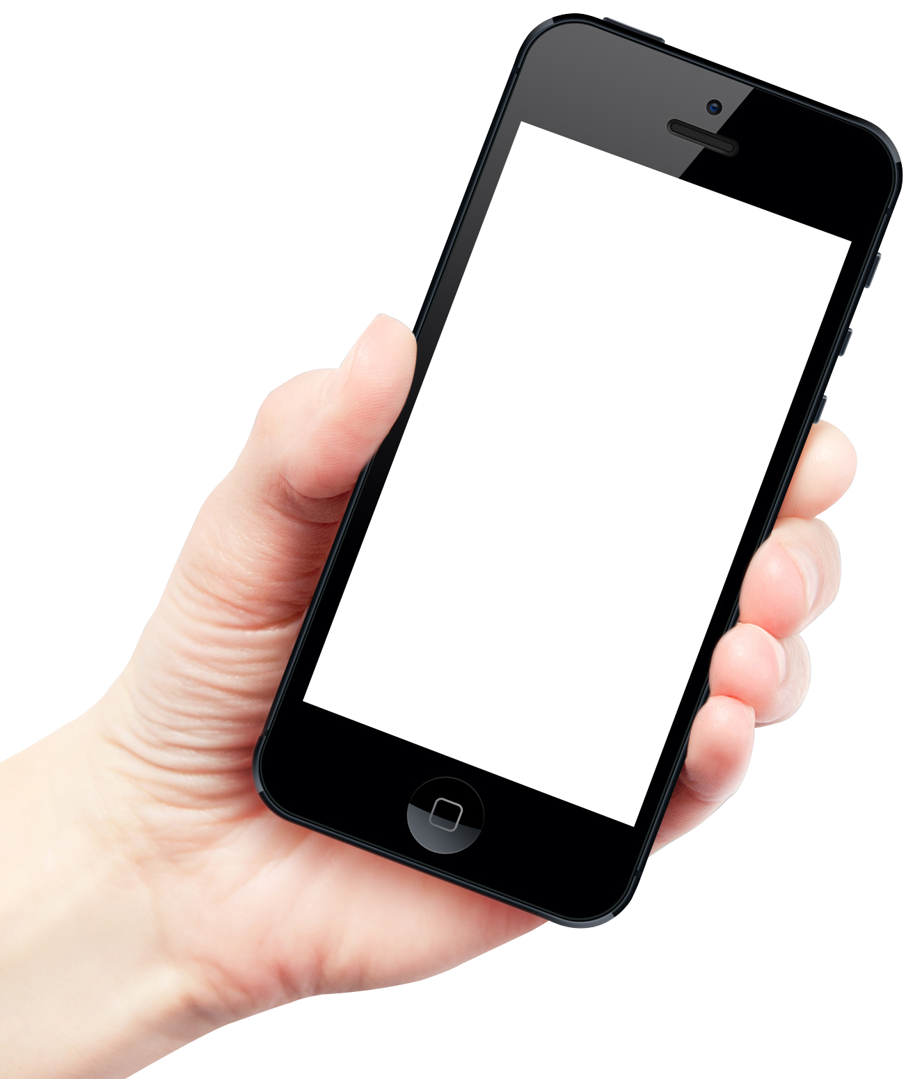 Mockup ng Itim na Smartphone na Hawak ng Kamay Wallpaper
