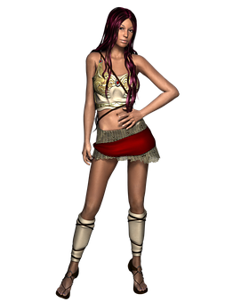 Modelo ng Fashion na 3D Render Wallpaper