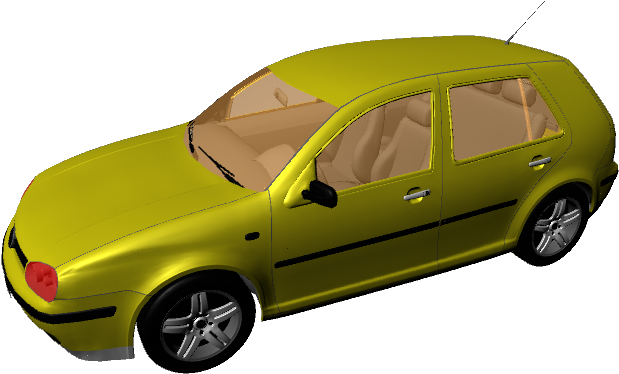 Modelong 3D ng Sedan na Dilaw Wallpaper