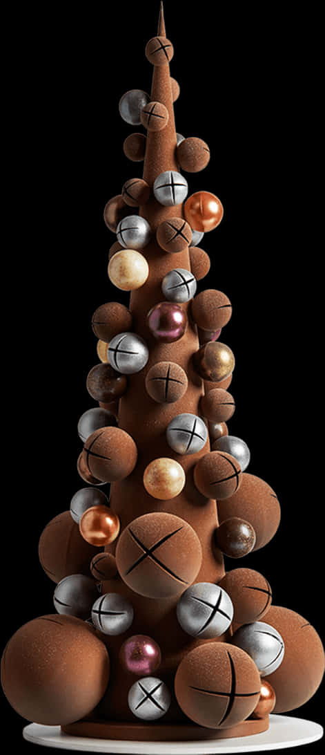 Modernong Chocolate Christmas Tree Wallpaper